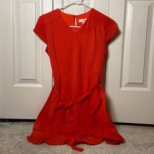 Girls red orange shirt dress